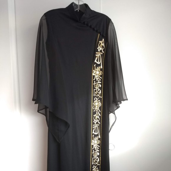 Vintage 80s Asian Alfred Shaheen  evening dress  NWOT 🎈HOST PICK x2🎈 - Picture 1 of 14